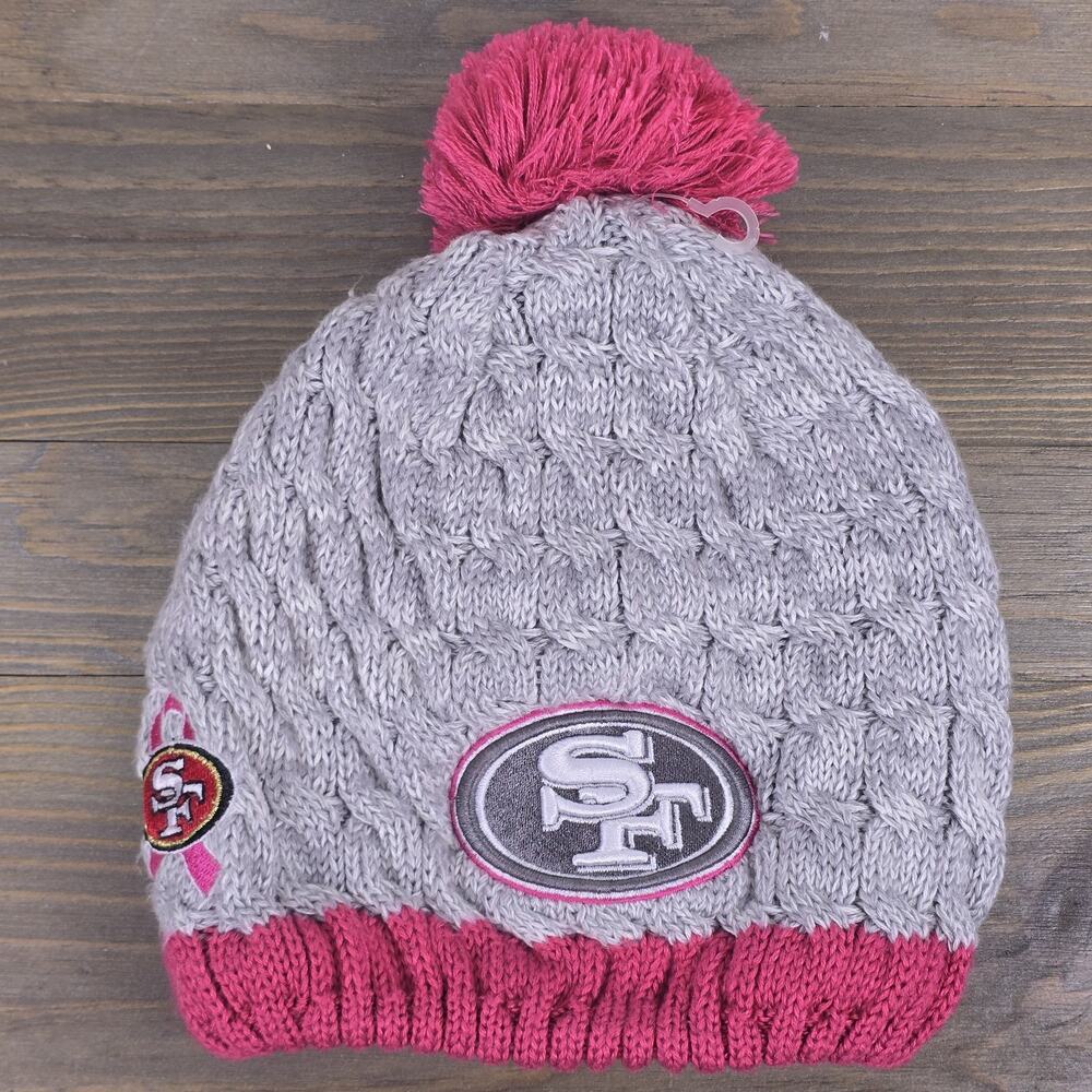 San Francisco 49ers -Womens One Size Breast Cancer Awareness Pink & Grey Beanie